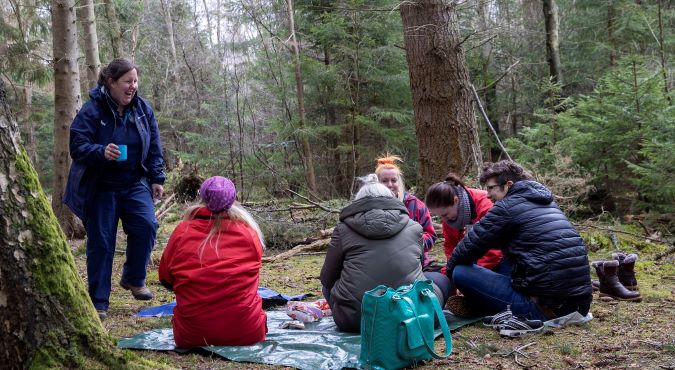 Women in woods