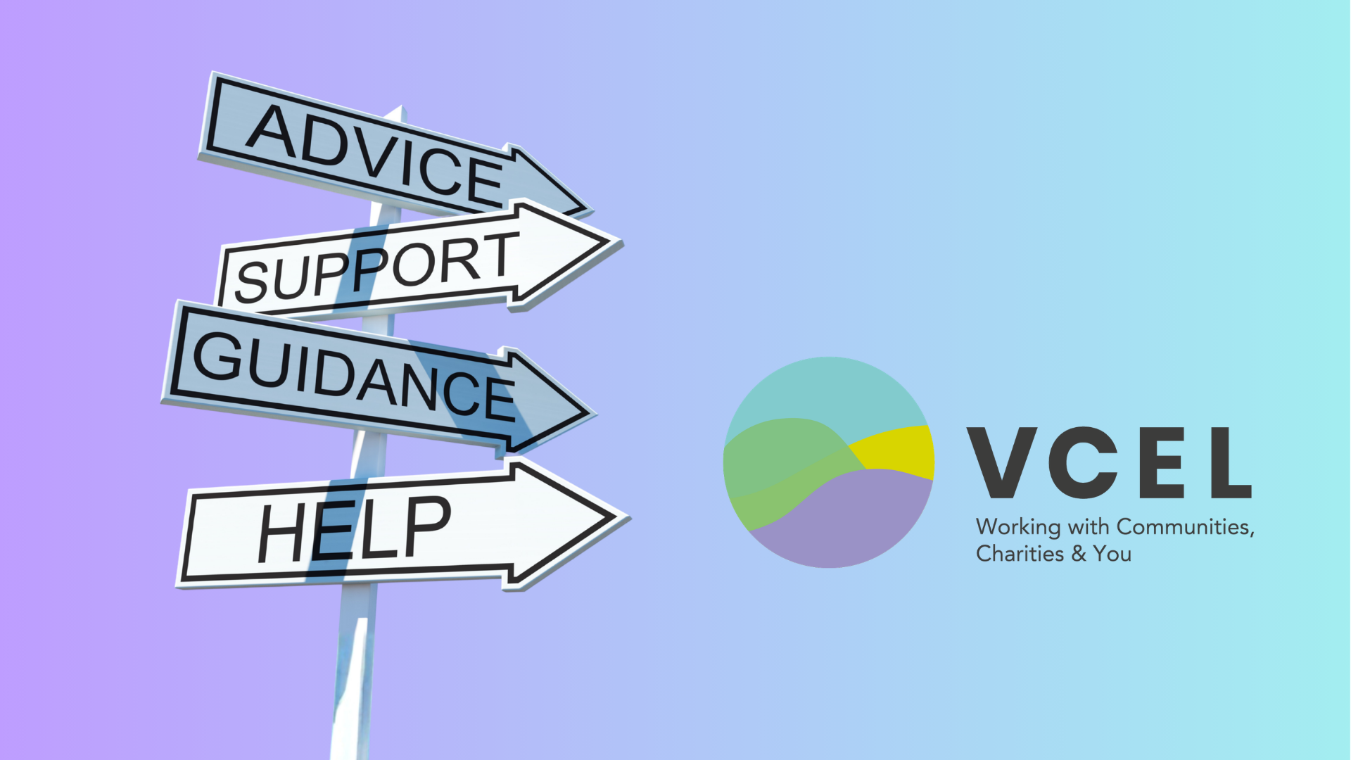 sign pointing to information, advice and support