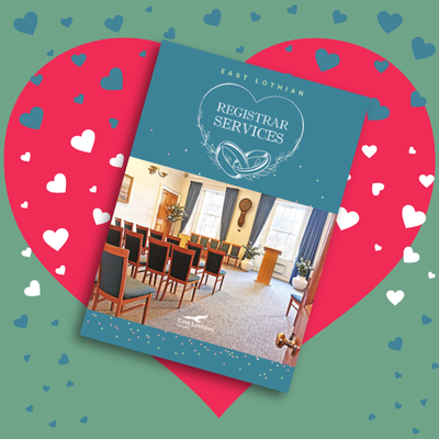 Registrar Services booklet cover with hearts