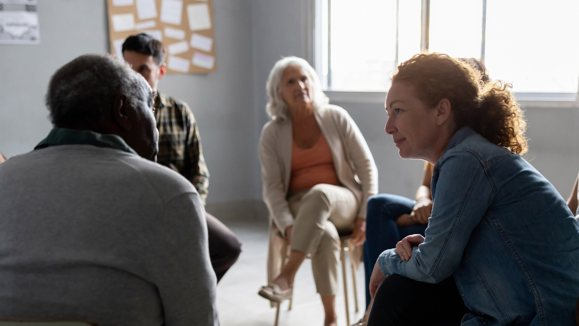 people attending a group therapy session