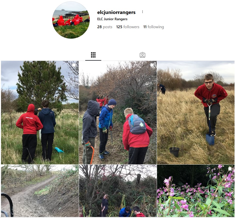 Screenshot of Junior Ranger Instagram page
