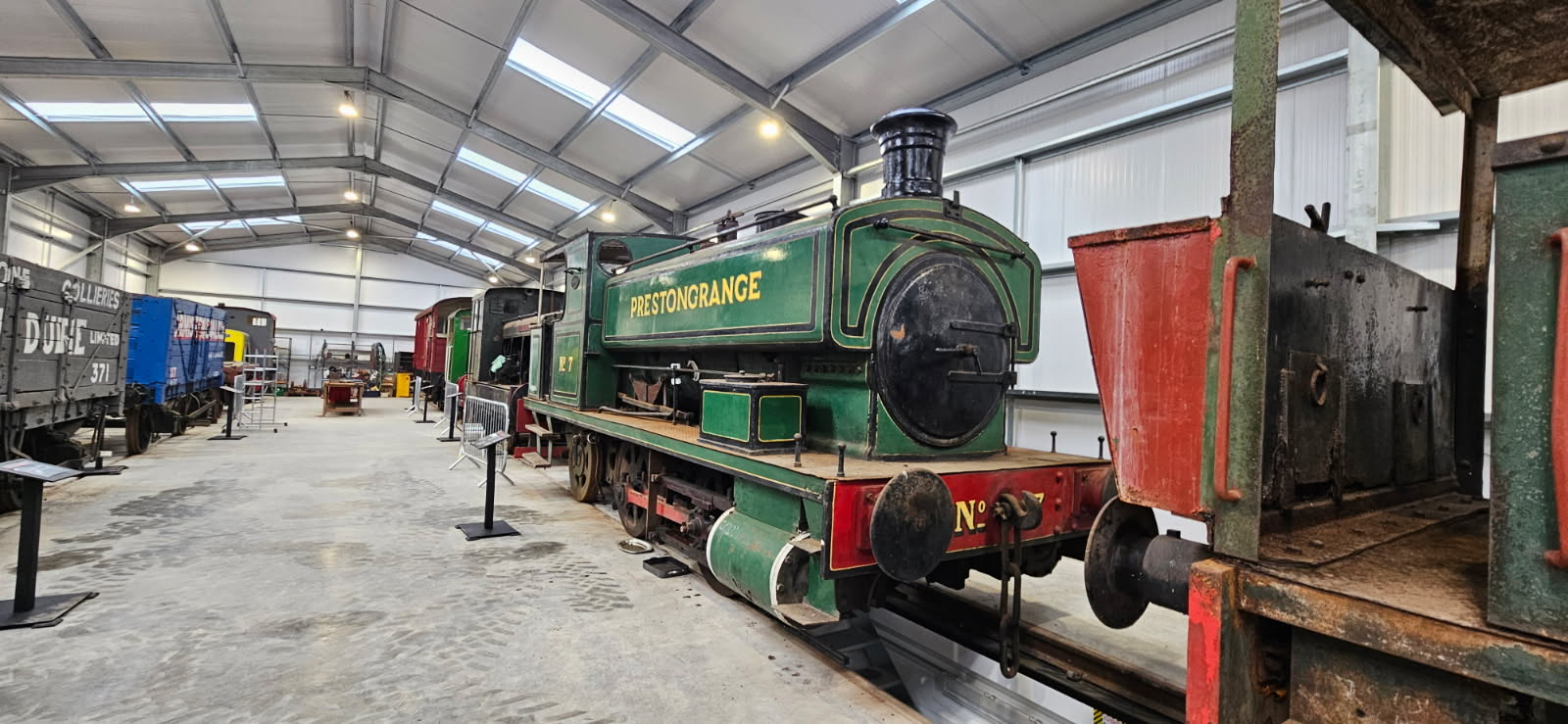 Photo of a vintage locomotive in a museum