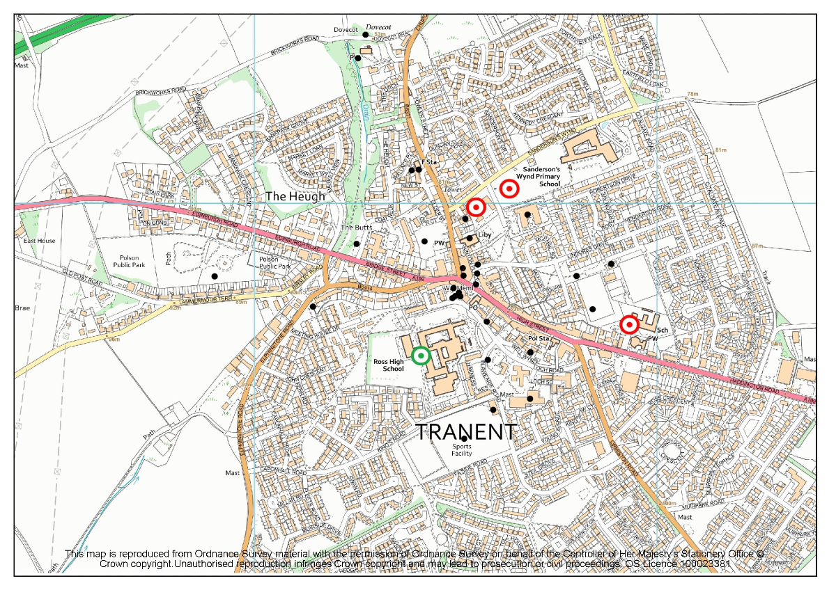 Tranent area map
