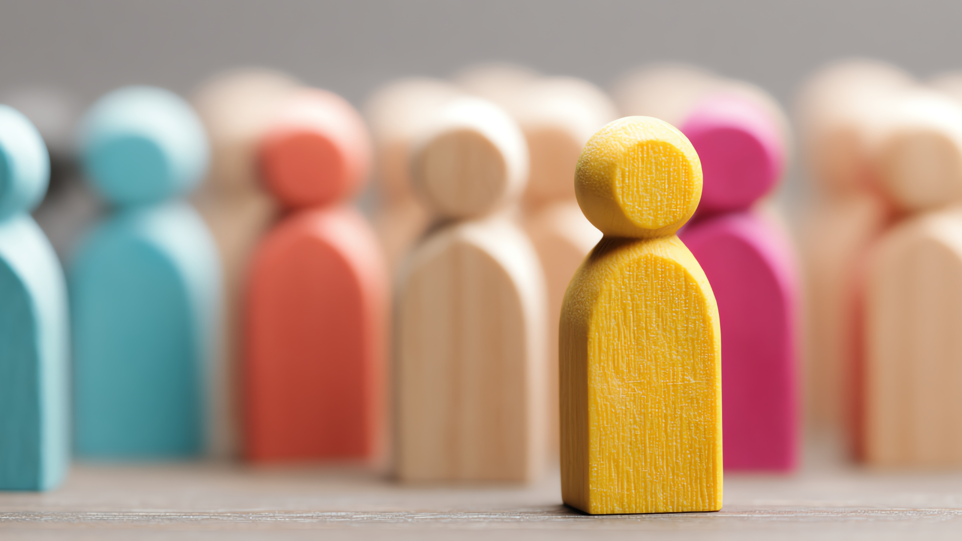 colourful wooden blocks shaped like people