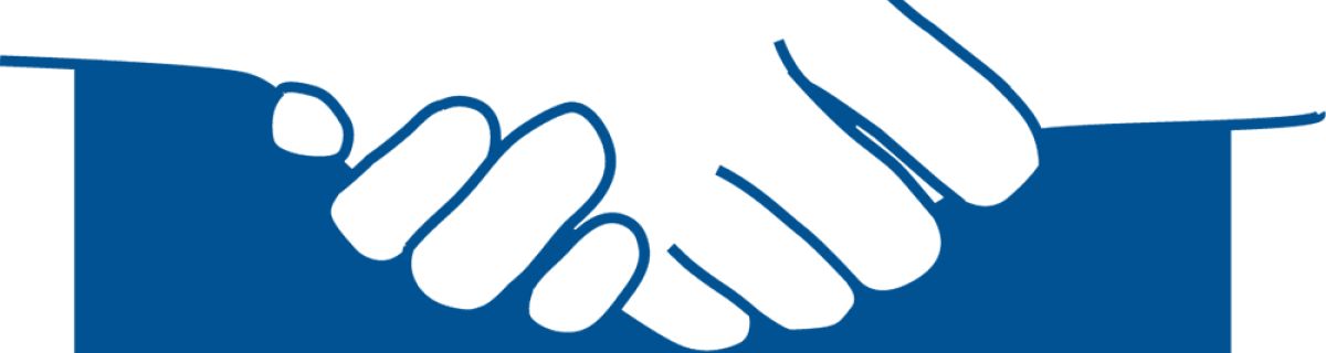Trused Trader Logo of 2 hands shaking 