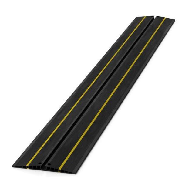 A rubber cable cover with yellow markings so its easy to see.